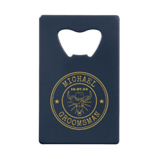 Westerne Cowboy Koe Logo Creditkaart Flessenopener
