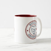 Westerne Cowboy Koe Logo Tweekleurige Koffiemok (Voorkant rechts)