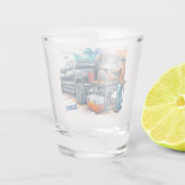 Westerne Cowboy Koken op BBQ Pit Custom Shot Glas (Achterkant)