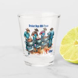 Westerne Cowboy Koken op BBQ Pit Custom Shot Glas