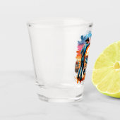 Westerne Cowboy Koken op BBQ Pit Custom Shot Glas (Links)