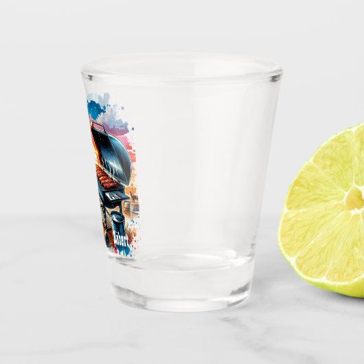 Westerne Cowboy Koken op BBQ Pit Custom Shot Glas (Rechts)