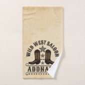 Westerne Cowboy laarzen ADD NAAM Sheriff Spurs Sal Bad Handdoek (Handdoek)