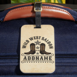 Westerne Cowboy laarzen ADD NAAM Sheriff Spurs Sal Bagagelabel