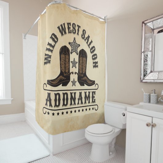 Westerne Cowboy laarzen ADD NAAM Sheriff Spurs Sal Douchegordijn (In situ)