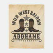 Westerne Cowboy laarzen ADD NAAM Sheriff Spurs Sal Fleece Deken (Voorkant)