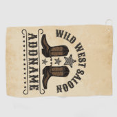 Westerne Cowboy laarzen ADD NAAM Sheriff Spurs Sal Golfhanddoek (Horizontaal)