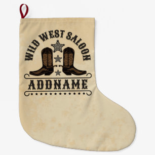 Westerne Cowboy laarzen ADD NAAM Sheriff Spurs Sal Grote Kerstsok