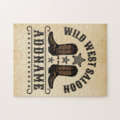 Westerne Cowboy laarzen ADD NAAM Sheriff Spurs Sal Legpuzzel (Horizontaal)