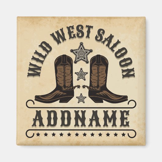 Westerne Cowboy laarzen ADD NAAM Sheriff Spurs Sal Magneet (Voorkant)