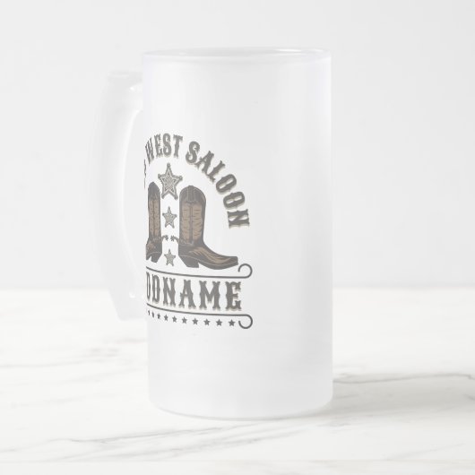 Westerne Cowboy laarzen ADD NAAM Sheriff Spurs Sal Matglas Bierpul (Voorkant links)