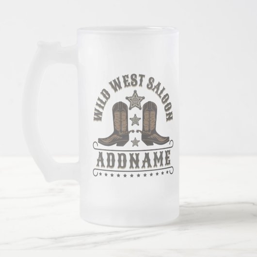 Westerne Cowboy laarzen ADD NAAM Sheriff Spurs Sal Matglas Bierpul (Links)