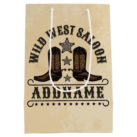 Westerne Cowboy laarzen ADD NAAM Sheriff Spurs Sal Medium Cadeauzakje (Achterkant)