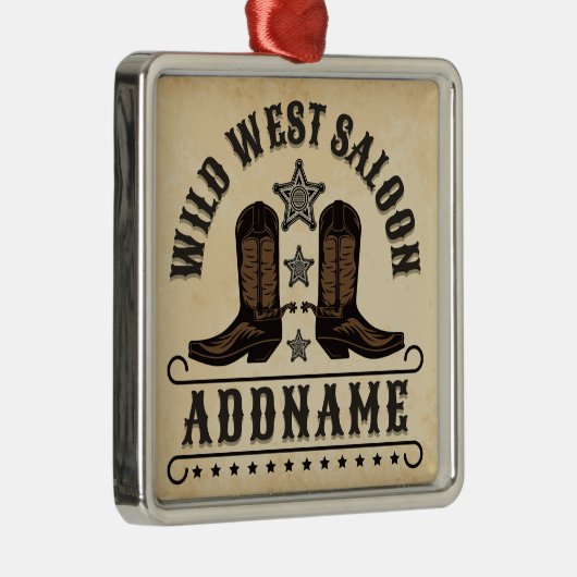 Westerne Cowboy laarzen ADD NAAM Sheriff Spurs Sal Metalen Ornament (Rechts)
