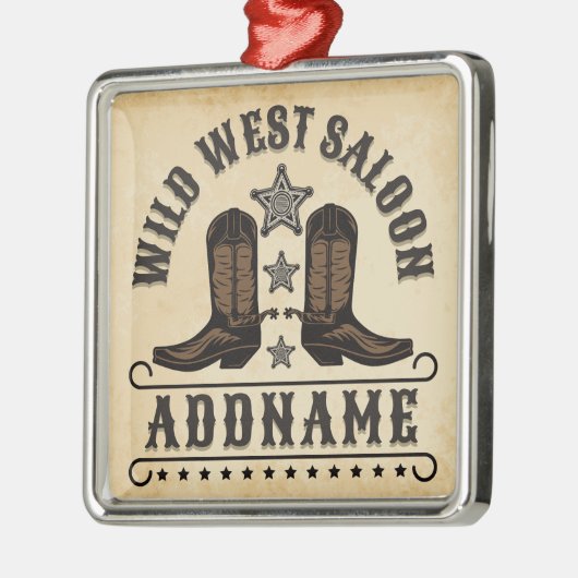 Westerne Cowboy laarzen ADD NAAM Sheriff Spurs Sal Metalen Ornament (Links)