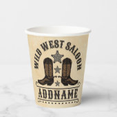 Westerne Cowboy laarzen ADD NAAM Sheriff Spurs Sal Papieren Bekers (Voorkant)