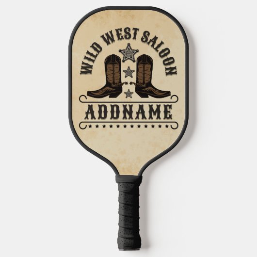 Westerne Cowboy laarzen ADD NAAM Sheriff Spurs Sal Pickleball Paddle (Voorkant)