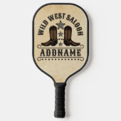 Westerne Cowboy laarzen ADD NAAM Sheriff Spurs Sal Pickleball Paddle (Achterkant)