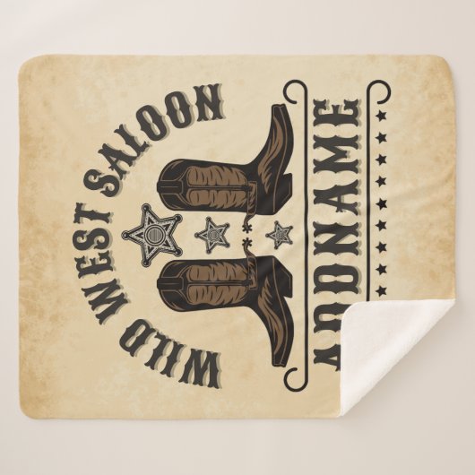 Westerne Cowboy laarzen ADD NAAM Sheriff Spurs Sal Sherpa Deken (Voorkant (horizontaal))