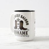 Westerne Cowboy laarzen ADD NAAM Sheriff Spurs Sal Tweekleurige Koffiemok (Voorkant links)