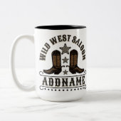 Westerne Cowboy laarzen ADD NAAM Sheriff Spurs Sal Tweekleurige Koffiemok (Links)