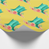 Westerne Cowboy Laarzen Bloemen ELKE KLEUR Achterg Cadeaupapier (Hoek)