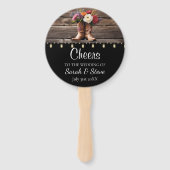 Westerne Cowboy Laarzen Bloemen Rustiek Huwelijk Handwaaier (Achterkant)