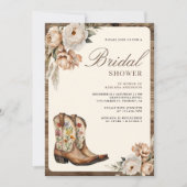 Westerne Cowboy Laarzen Foto QR Code Vrijgezellenf Kaart (Voorkant)