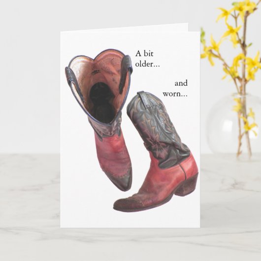 Westerne Cowboy laarzen Vaderdag Kaart (Gele Bloem)