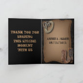 westerne cowboy laarzen voor bruiloft bedankkaart (Binnen)