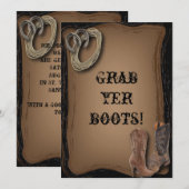 westerne cowboy laarzen voor bruiloft kaart (Voorkant / Achterkant)