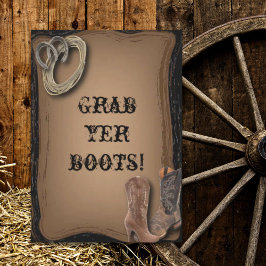 westerne cowboy laarzen voor bruiloft kaart