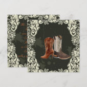 westerne cowboy laarzen voor bruiloft kaart (Voorkant / Achterkant)