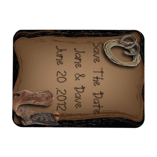 westerne cowboy laarzen voor bruiloft magneet (Horizontaal)