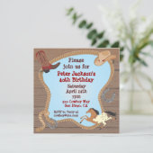 Westerne Cowboy Lasso Uitnodiging (Staand voorkant)