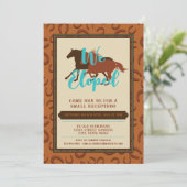 Westerne cowboy Leather Brown Horse Elopement Kaart (Staand voorkant)