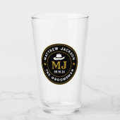 Westerne Cowboy  Logo Gepersonaliseerde Groomsmen Glas (Voorkant)