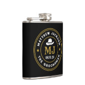 Westerne Cowboy Logo Gepersonaliseerde Groomsmen Heupfles (Rechts)