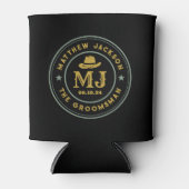 Westerne Cowboy  Logo Monogram Groomsmen Blikjeskoeler (Voorkant)