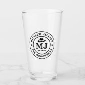 Westerne Cowboy  Logo Monogram Groomsmen Glas (Voorkant)