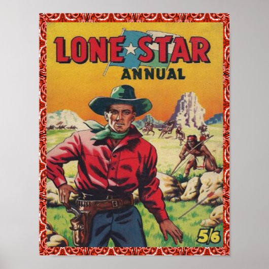 Westerne Cowboy Lone Star Poster (Voorkant)