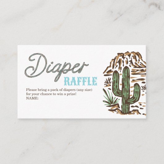 Westerne Cowboy Luier Raffle Baby shower Kaart (Voorkant)