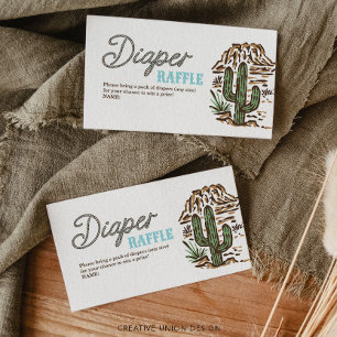 Westerne Cowboy Luier Raffle Baby shower Kaart