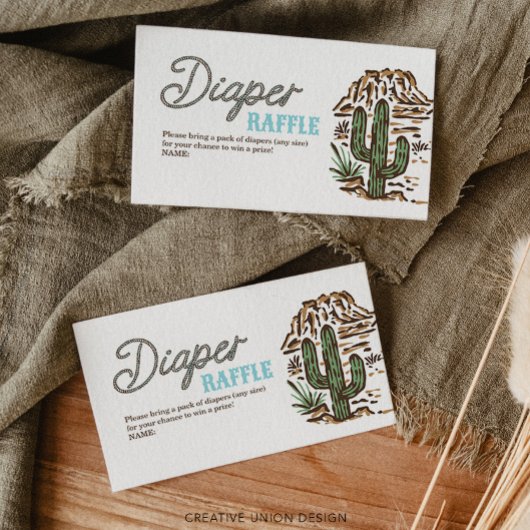 Westerne Cowboy Luier Raffle Baby shower Kaart