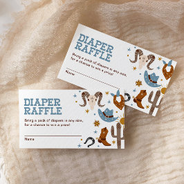Westerne Cowboy Luier Raffle Rodeo Baby shower Informatiekaartje
