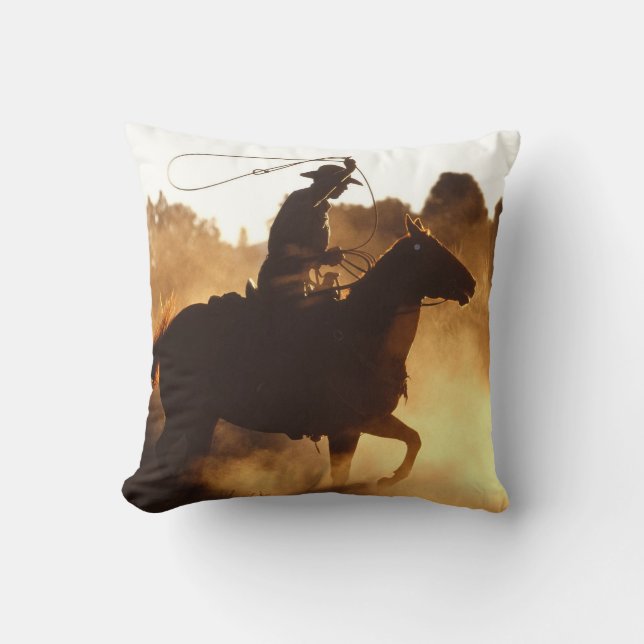 Westerne cowboy met Lasso Kussen (Voorkant)
