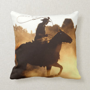 Westerne cowboy met Lasso Kussen