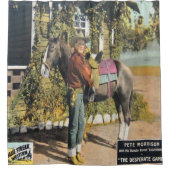  Westerne cowboy met Poster van paardenfilms op Douchegordijn (Voorkant)
