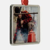 Westerne Cowboy Metalen Ornament (Rechts)