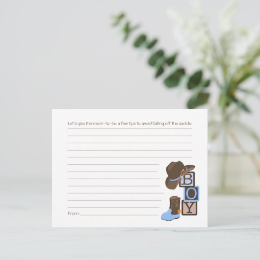 Westerne Cowboy Moeder Tips Kaart (Staand voorkant)